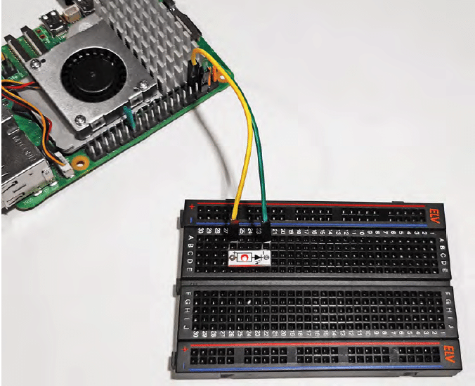 Bild 2: PWM-gesteuerte LED am Raspberry Pi
