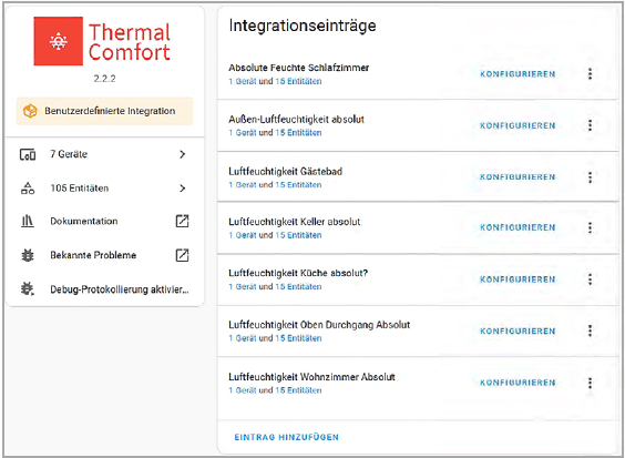 Bild 24: Hauptmenü des „Thermal Comfort“-Adapters