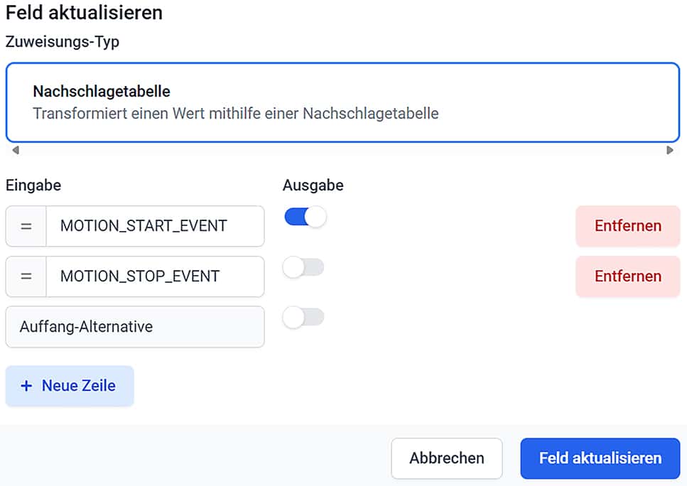 Bild 30: Zuordnung des Mapping-Felds