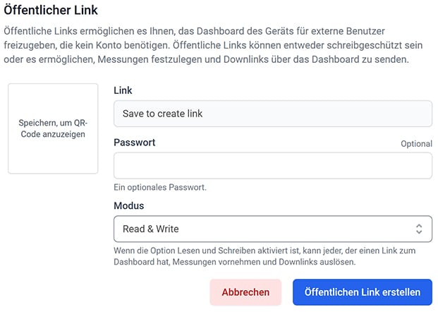 Bild 41: Rechtevergabe für einen neuen Link