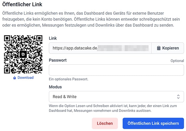 Bild 42: Anzeige des öffentlichen Links