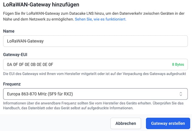 Bild 6: Hinzufügen eines neuen Gateways (2)