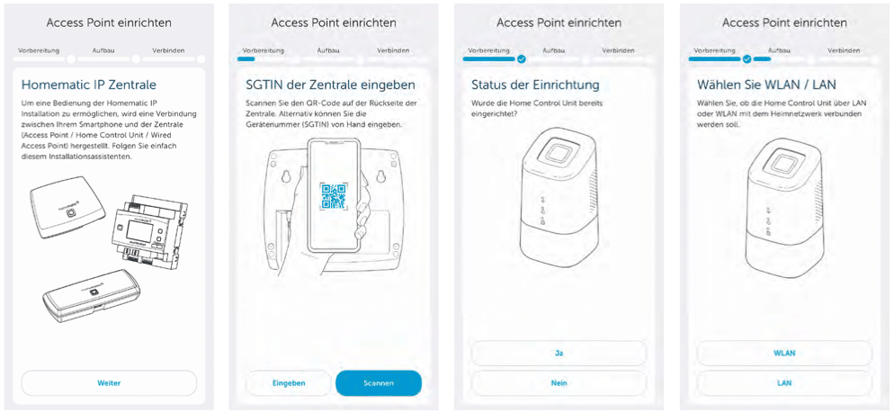 Bild 3: Ersteinrichtung der HCU1 mit der Homematic IP App