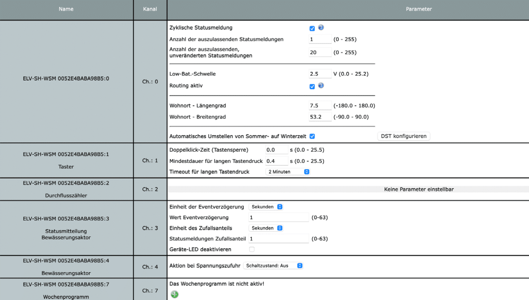Bild 34: Geräteeinstellungen des Bewässerungsaktors