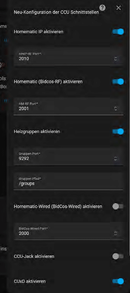 Bild 8: Konfiguration der Schnittstellen