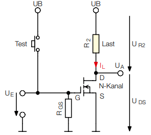 Bild 5: Grundschaltung eines N-KanalMOSFET-Transistors