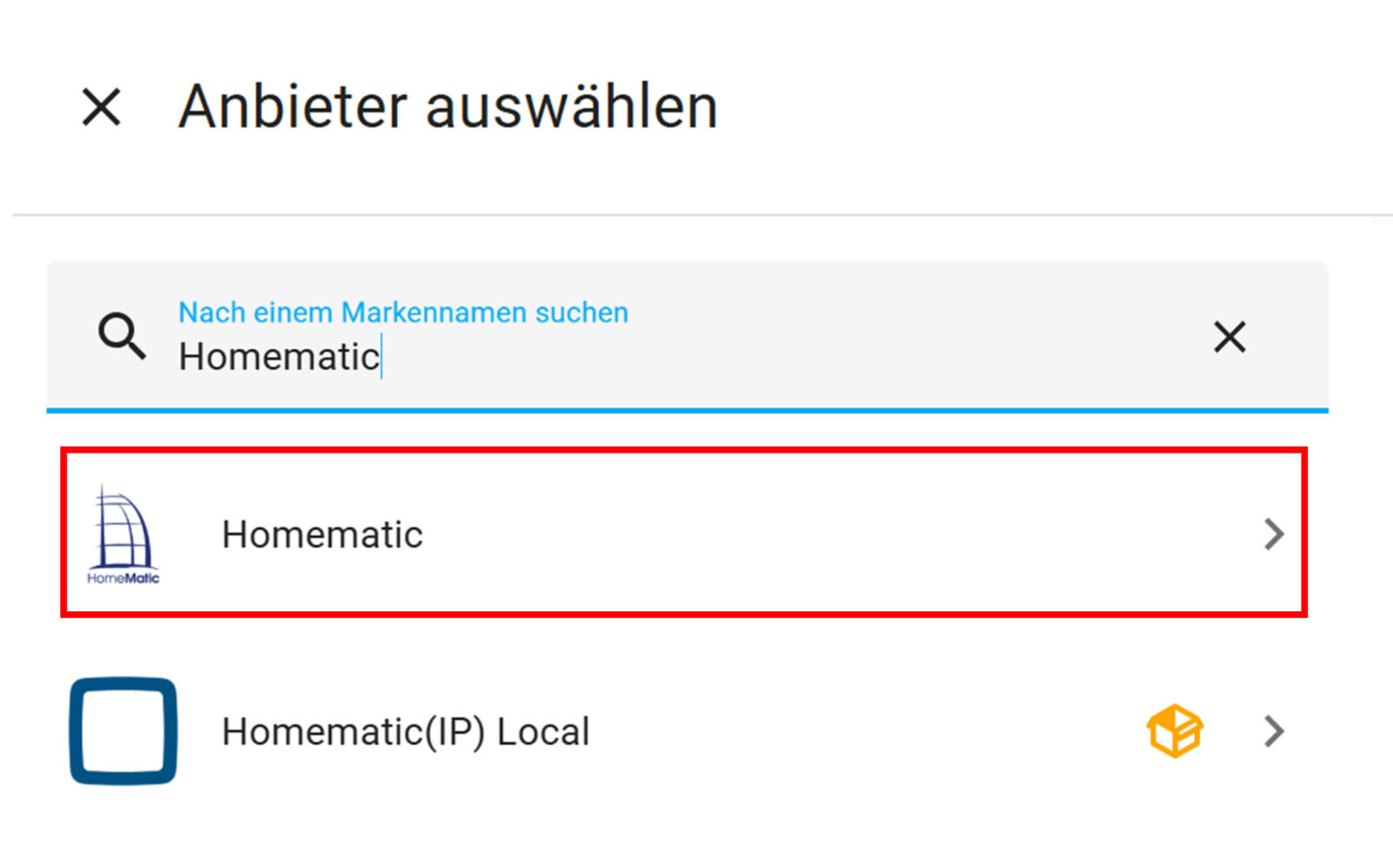 Bild 1: Homematic Integrationen suchen Bild 1: Homematic Integrationen suchen