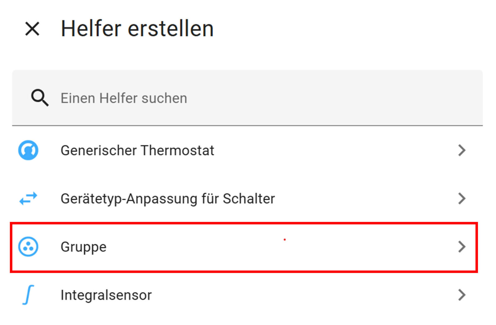 Bild 7: Gruppen-Integration auswählen Bild 7: Gruppen-Integration auswählen