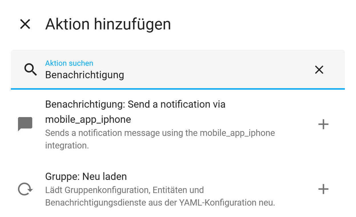 Bild 22: Aktion „Benachrichtigung“ auswählen Bild 22: Aktion „Benachrichtigung“ auswählen