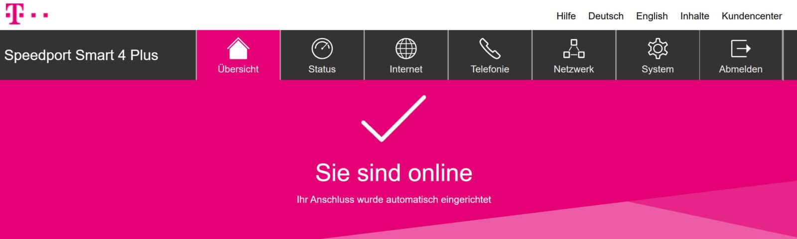 Bild 24: Startseite der Router-Konfiguration Bild 24: Startseite der Router-Konfiguration