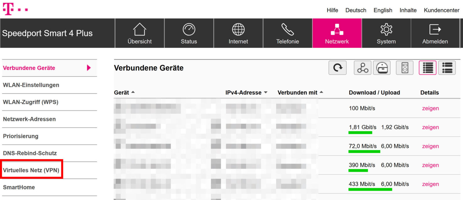 Bild 25: VPN-Menü auswählen Bild 25: VPN-Menü auswählen