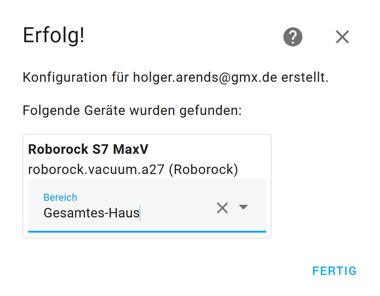 Bild 32: Saugroboter einem Bereich zuordnen Bild 32: Saugroboter einem Bereich zuordnen