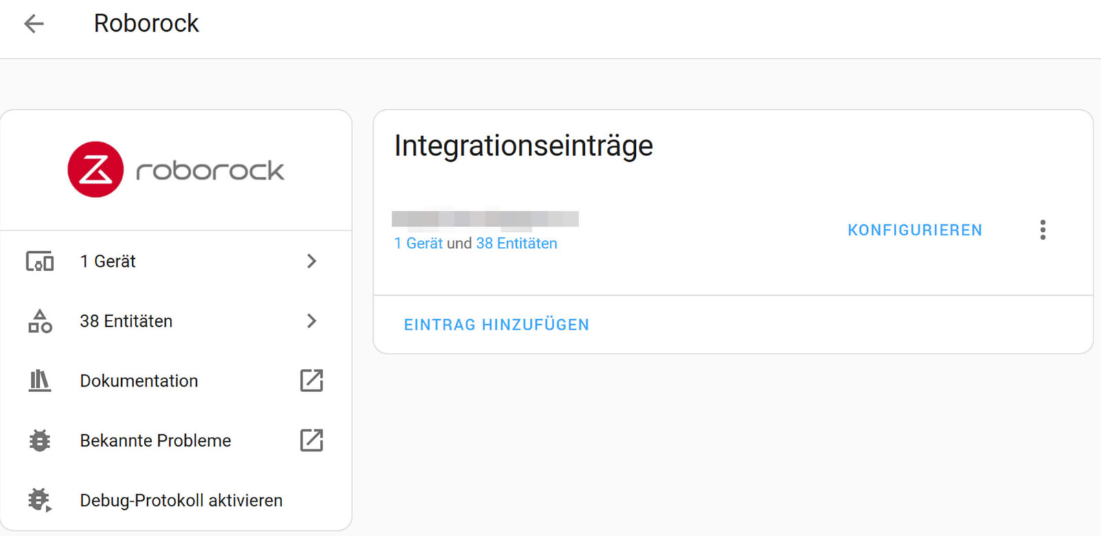Bild 33: Übersicht der Roborock-Integration Bild 33: Übersicht der Roborock-Integration