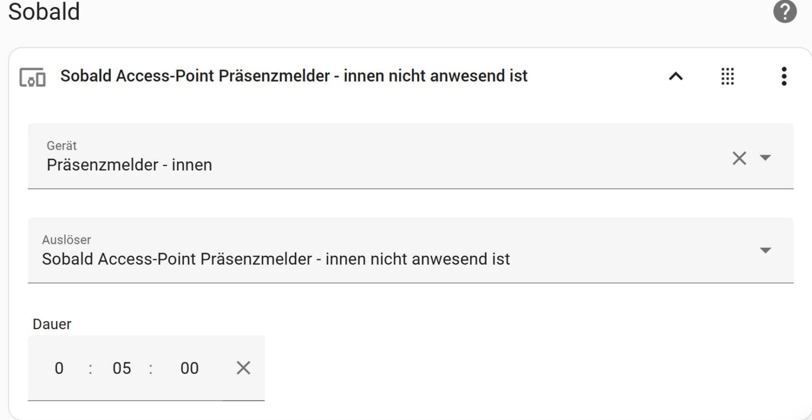 Bild 38: Präsenzmelder als Auslöser auswählen Bild 38: Präsenzmelder als Auslöser auswählen