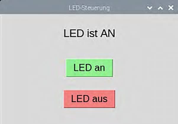 Bild 8: Das Steuerungsfenster für die LED.