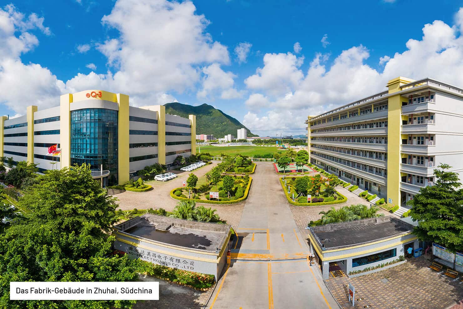 Das Fabrikgebäude in Zhuhai, Südchina